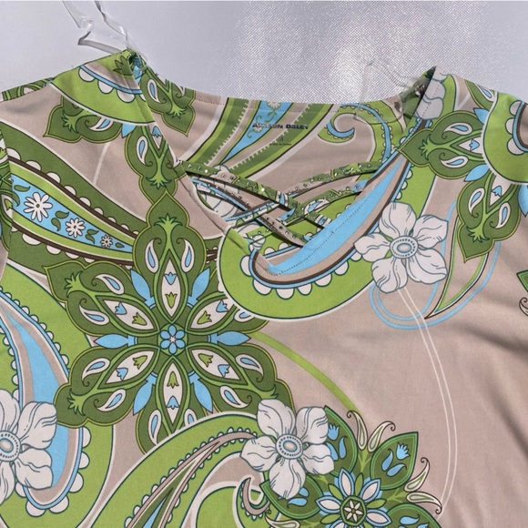 NEW Allison Daley Embellished Paisley Print 3/4 Sleeve Crisscross Top $59 - Picture 7 of 9